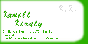 kamill kiraly business card
